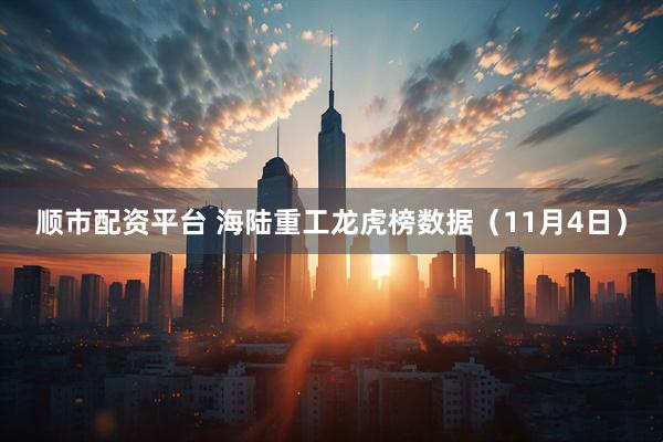 顺市配资平台 海陆重工龙虎榜数据（11月4日）