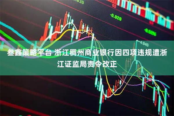 叁鑫策略平台 浙江稠州商业银行因四项违规遭浙江证监局责令改正
